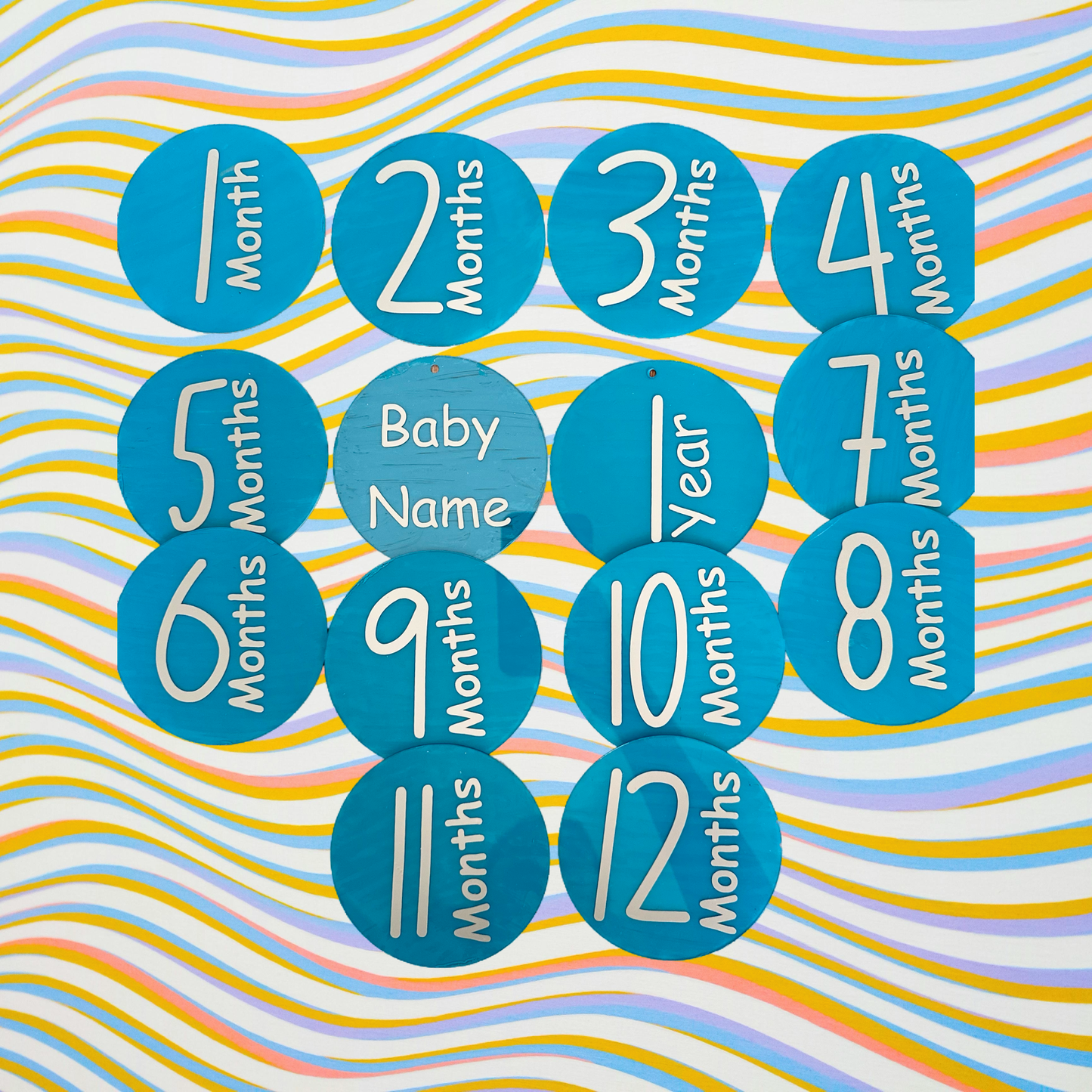 Baby Monthly Milestone Marker | Acrylic Monthly Milestone Disc | Baby Monthly Photo Prop Custom Milestone Card | Milestone Marker