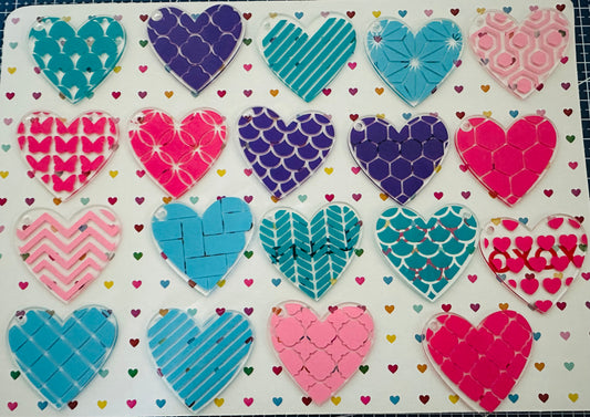 Customized Heart Shaped Acrylic Keychain Gesture of Love and Acknowledgement Valentine’s Gift Mother’s Day Gift                        Design Colours:Pink, Red, Purple, and Green ColourFont Colour: Black, Red, Gold, Silver, White and Rose gold.