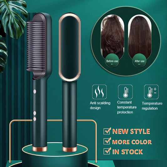 2 In 1 Hair Straightener Hot Comb Negative Iron Curling Tong Dual-purpose Electric Hair Brush