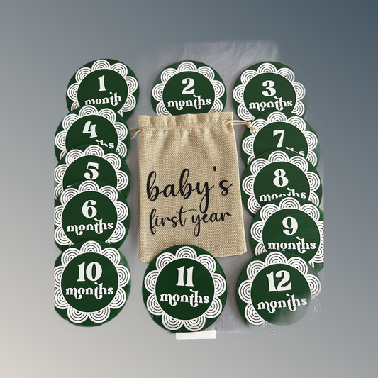 Flower Baby Monthly Milestone Marker | Acrylic Monthly Milestone Disc | Baby Monthly Photo Prop Custom Milestone Card | Milestone Marker