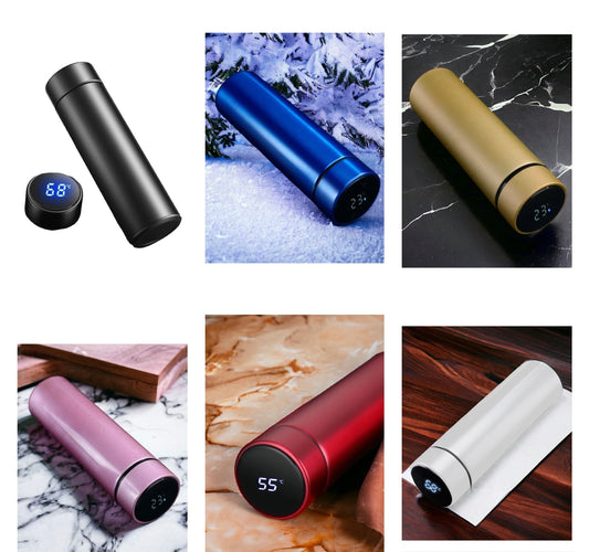 Stainless Steel Smart Led Digital Thermos Water Bottle 500mls