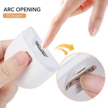 Electric Nail Cutter With LED Light USB 2-speed Automatic Nail Clipper Grinder Trimmer For Baby Adult Mini Manicure Tools