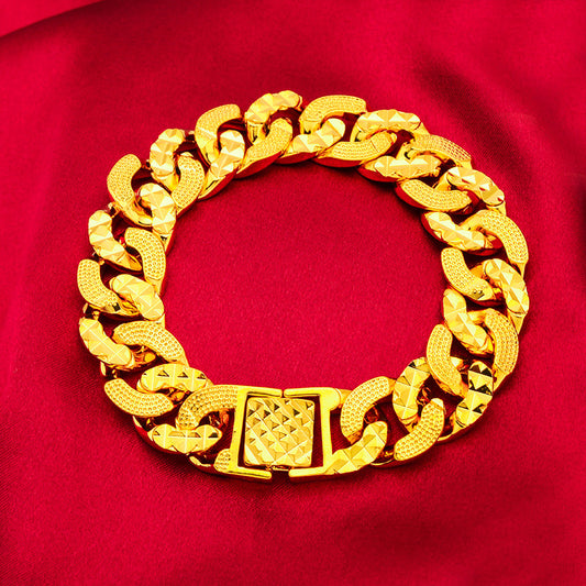Placer Gold Bracelet Men's Imitation Gold Plated