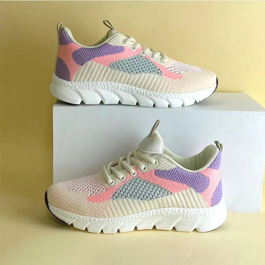 Moipheng 2023 Running Shoes for Women Super Lightweight Walking Jogging Sport Shoe Breathable Colorful Geometric Sneakers Women